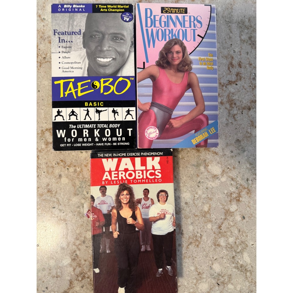 Vintage VHS Workout Lot Tae Bo Billy Blanks Walk Aerobics 29 Minute‎ Beginners